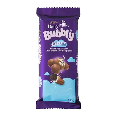 Cadbury Dairy Milk Bubbly Oreo Milk Chocolate Bar With Oreo Cream And Cookies 95g