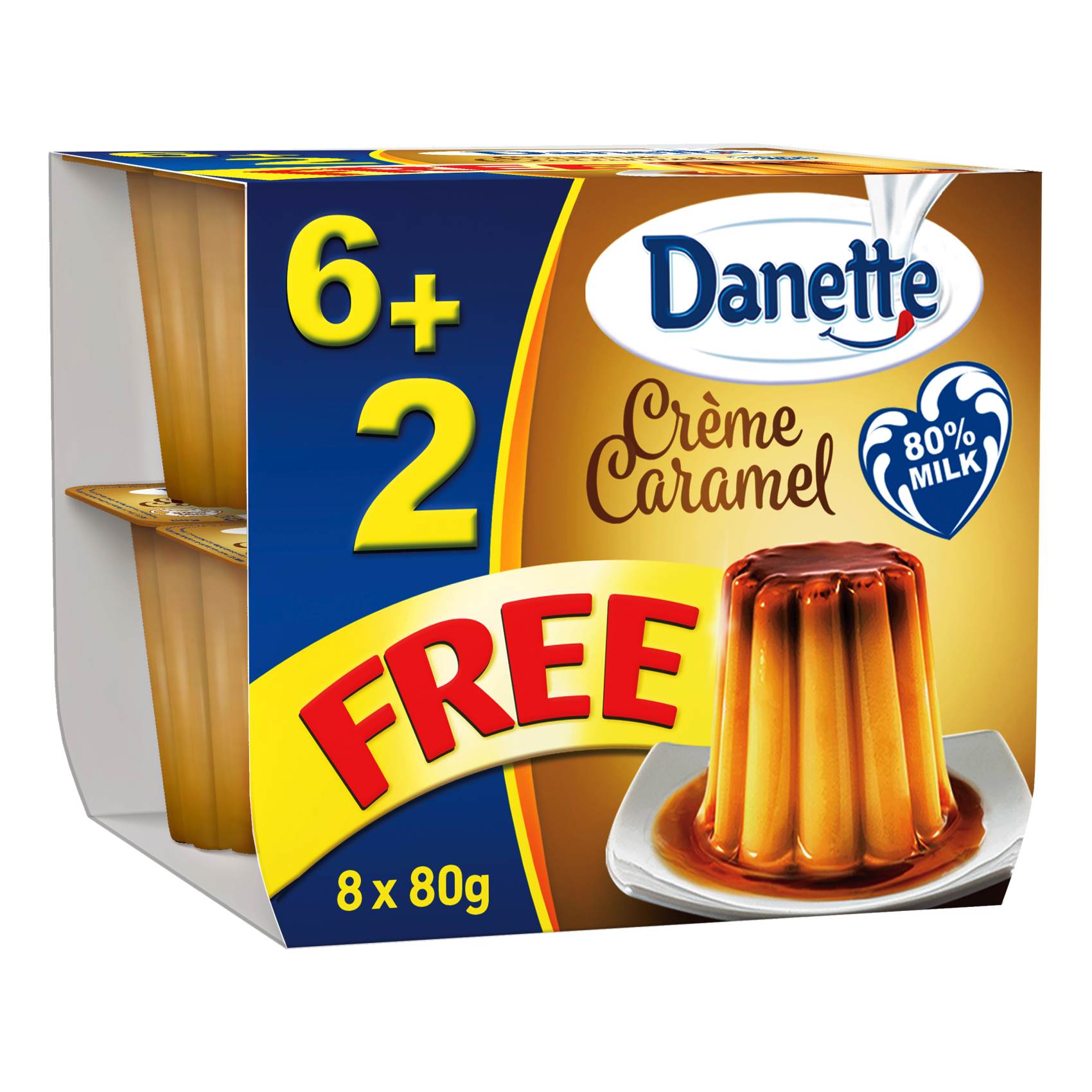 Danette Cream Caramel Dessert 80g Pack of 8