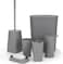 Bathroom Accessories Set,6-Piece Bathroom Gift Set,Toothbrush Holder,Toothbrush Cup,Soap Dispenser,Soap Dish,Toilet Brush Holder,Trash Can,Tumbler Bathroom Accessory Set Complete,Grey