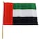 Ahlan UAE National Day Themed Flag with Wooden Stand Small Multicolour 6 PCS