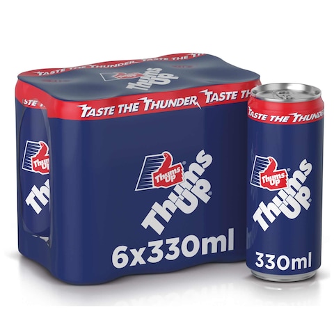 Thums Up Regular Carbonated Soft Drink 330ml Pack of 6