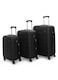 Senator Hardside 3 Piece Set of 4 Wheel Spinner Luggage Trolley in Black Color A207-3_BLK