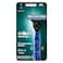 Gilette Mach3 Razor Handle With Blades Silver 3 Razors