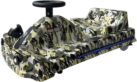 Top Gear Electric Scooter Drifting Ride On Scooter Crazy Car For Kids Electric High-Speed Scooter Enough Power, Drift Car, TG 09 (Army)
