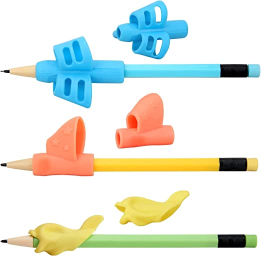 Aiwanto 12Pcs Pencil Grip For Students Writing Drawing Accessories For Kids Colorful Pencil Grips