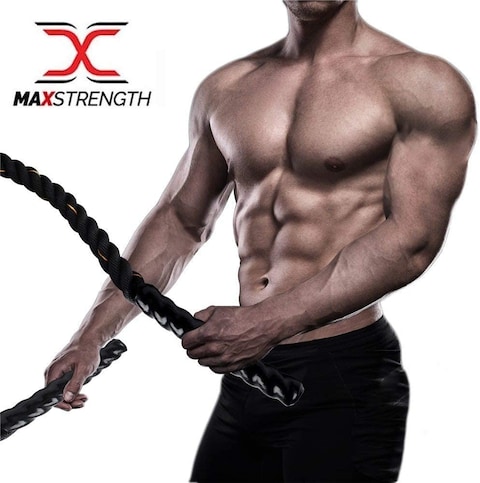 Max Strength Battle Rope Strength Training Undulation Fitness Exercise Strength Rope 15 Meter 38MM
