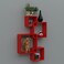 Wooden Twist Rafuf Intersecting Floating Wall Shelves with 4 Shelves Red
