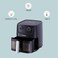 Crownline AF-396 Air Fryer w/Visible Cooking Window, Rapid Hot Air Circulation for Frying, Grilling, Broiling, Roasting, Baking &amp; more, 5.5L/2.4kg Capacity, 80-200℃ Temp Range, 1500W, 30-Min Timer.