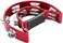 Mike Music Half Moon Musical Tambourine Double Row Metal Jingles Hand Held Percussion Drum For Gift Ktv Party Kids Toy With Ergonomic Handle Grip (Half Moon, Red)