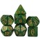 Wiz Dice 7 Die Polyhedral Dice Set - Jade Oil (Green Pearl) with Velvet Pouch