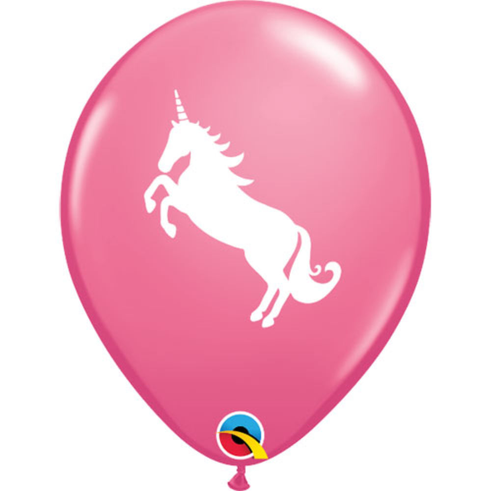 Qualatex Latex Unicorn Balloons 6-Pieces- 28 cm Size- Rose Pink