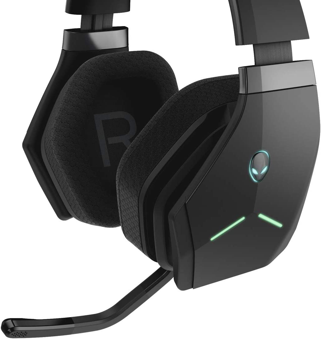 Alienware Wireless Gaming Headset Aw988, Lightweight, Crystal-Clear Communication, Icon Alienware Style, LED Lighting, 2.4 GHZ