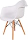 GDF Modern Dining/Coffee Arm Chair Plastic Shell With Wooden Legs White Color  Model-JEAMS5