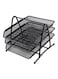 Metal Three Tier Stationery Tray Black