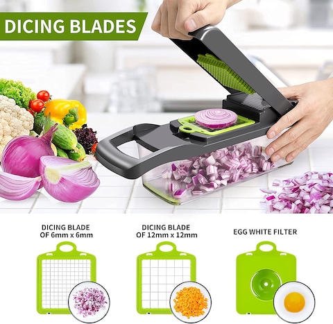 Generic Vegetable Cutter Cube Cutter Vegetable Chopper Vegetable Slicer Suitable For Grating Slices 14 In 1 Multifunctional Cutter Cucumber Slicer Fruit Cutter Potato Cutter