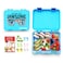 Eazy Kids 6 &amp; 4 Convertible Bento Lunch Box  w/ Sandwich Cutter Set-Jawsome Blue