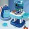 Little Story ROLE PLAY POLICE STATION WITH POLICE CAR AND BLOCK TOY SET SCHOOL BAG (219 Pcs) - Blue, 2-IN-1 Mode