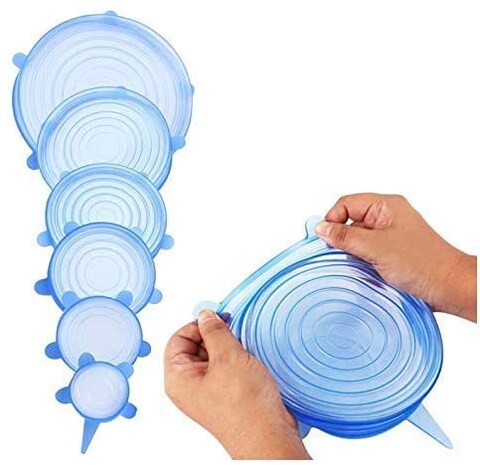 Generic 6Pcs Sets Universal Silicone Stretch Suction Lid-Bowl Pot Lids Fresh-Keeping Cover