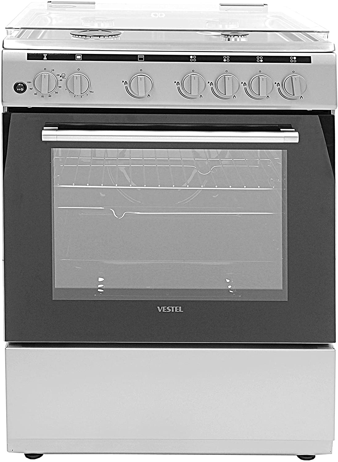 Vestel 4 Burners Gas Cooker With Grill Size (60 X 60) cm White Model F66G40X