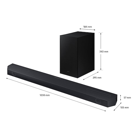 Samsung 3.1.2ch Q-Series Soundbar with Dolby Atmos/DTS:X, Q- Symphony Black HW-Q600C/ZN