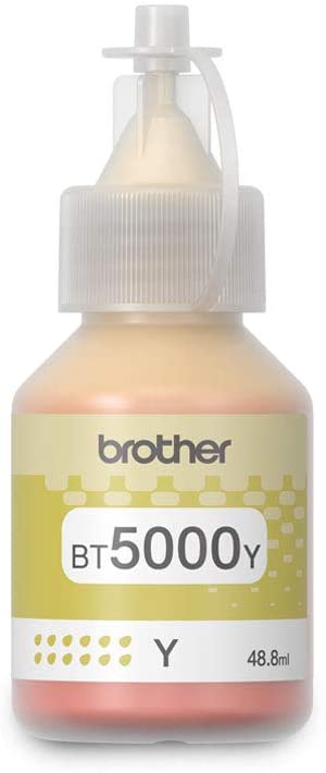 Brother Genuine Bt5000Y Ultra High Yield Yellow Ink Bottle For Ink Tank Printers, 5 X 12.2 X 6.2 Cm, Bt5000Y, Bg-Bt5000Y