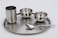 Thali 5PCS Stainless Steel Dinner Set - Big plate, Glass, Prem Vati, Halwa plate, Baby Spoon