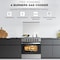 Nikai Freestanding Gas Cooker, 4 Burner, 60X60cm, Auto Ignition, Double Glass Oven Door for Close Door Grilling with Turnspit, Glass Lid &amp; Oven Lamp, Stainless Steel Finish, U6068FSE1, Silver