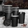 YESOCEA [50 Set] 8 oz. Black Disposable Coffee Cups With Lids - Triple Wall Ripple Hot Paper Cups for Tea, Drinks To-Go