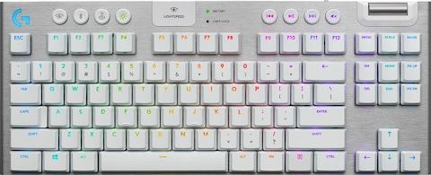 Logitech G915 TKL Tenkeyless LIGHTSPEED Wireless RGB Mechanical Gaming Keyboard - White - US INT&#39;L - 2.4GHZ/BT - INTNL - TACTILE SWITCH
