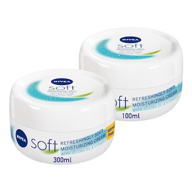 NIVEA Moisturising Cream  Soft Refreshing  Jar 100ml + 300ml
