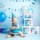 Baby Box Decoration with 20 Balloons and 4 Pcs White Transparent Balloons Letters D&eacute;cor Boxes, Baby Shower Boxes Party Decorations for baby Birthday Party, Baby Christmas Decorations (Blue/White)