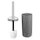 Plastic Toilet Cleaning Brush With Holder Grey