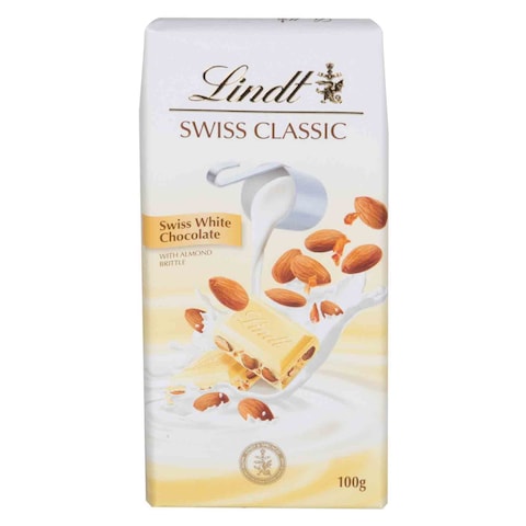 Lindt Lindor Swiss Classic White Chocolate With Almond Brittle 100g