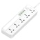 JBQ SC5614 2500W 5 AC Outlets And 6 USB Charging Ports 2m Long Extension Cord For Home &amp; Office Power Strip