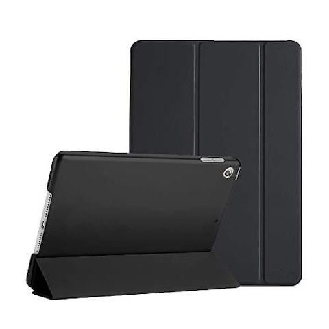 Trands iPad 10.2 Inch Ultra Slim Case Fold Cover Auto Sleep And Wake Folio Back Case 10.2 Inches Trifold Stand Cover CC8929, Black