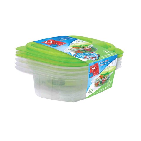 Fun Containers Fun Multipurpose Containers With Lid Clear And Green 355ml 5 PCS price ...