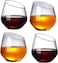 1CHASE Borosilicate Slanted Handmade Drinking Glass 350ml (4 PCs Set)