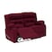 In House Velvet Double Recliner Chair - Burgundy - NZ30