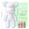 DIY CREATE YOUR OWN UNIQUE ACRYLIC FLUID POURING PAINT BEAR (9 inch - 23 cm) COMPLETE SET, Colors: White, Light-Pink, Mint-Green. Arts and Crafts, Customize Handmade Creative Birthday Gift