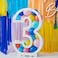 Ginger Ray Balloons Kit Mosaic Number 3 Stand- 81 cm Height- White