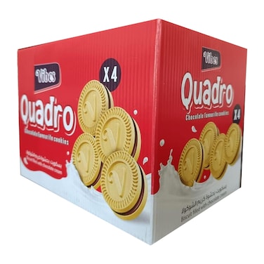 Vibes Quadro Cookies Vanilla Pack Of 24X54GR