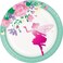 Creative Converting- Floral Fairy Sparkle Luncheon Plate Foil Stamp 8pcs< > 7in< >Green/Pink/White< >