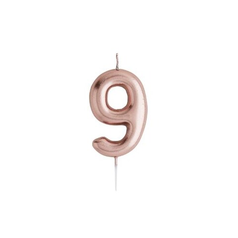 Rose Gold Number &#39;9&#39; Candle