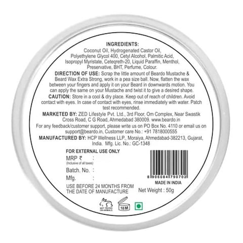 Beardo Mustache and Beard Wax 50g
