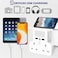 Blue Ocean - Extension Plug Double Plug Adaptor with 2 USB Charging ports  Automatic Adjustable Night Light and shelf White