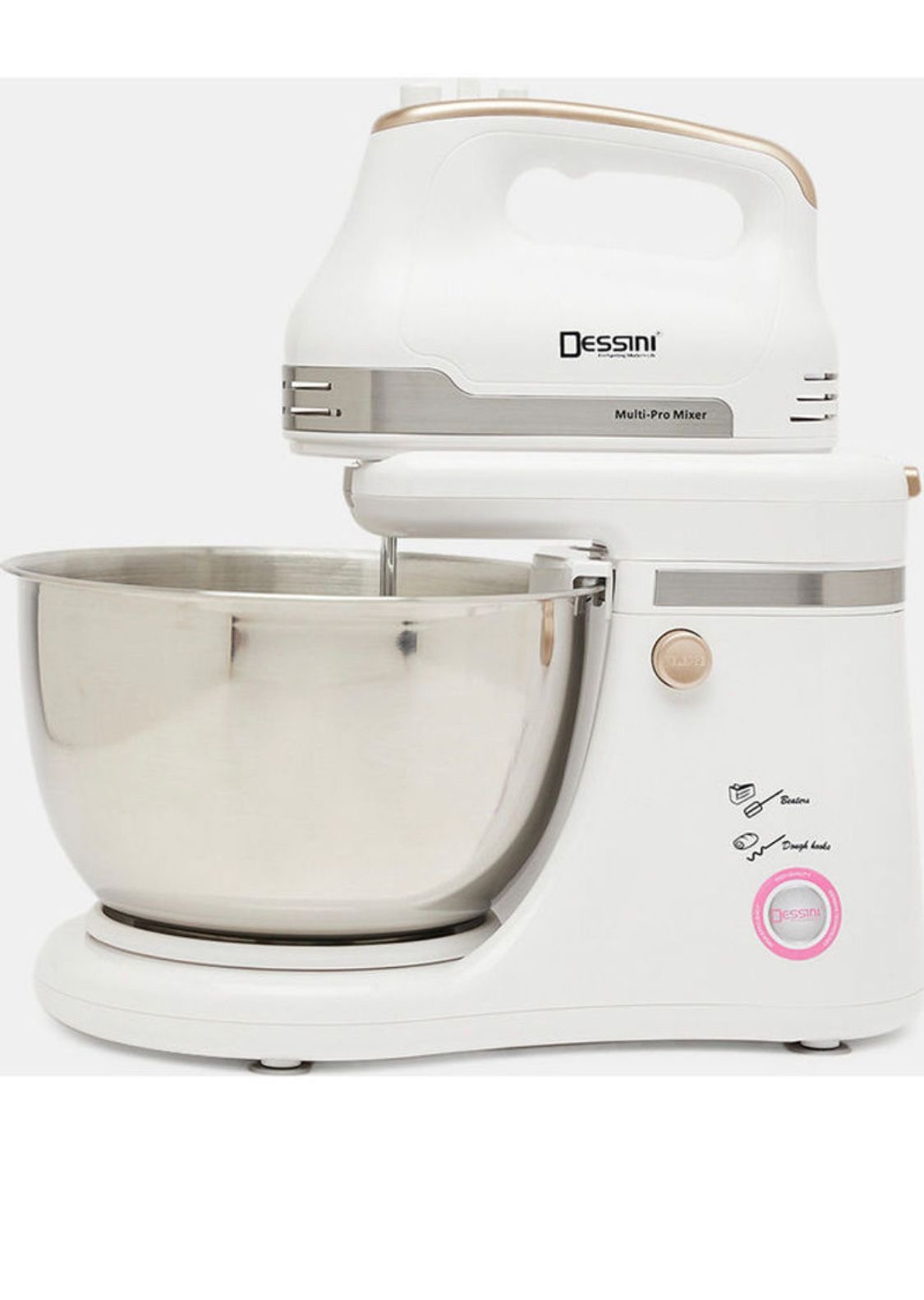 Dessini Swing Mixer With Stand And Bowl 650W White/Silver