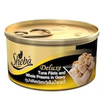 Buy Sheba Deluxe Tuna Fillet And Whole Prawns In Gravy Cat Food 85g in Kuwait