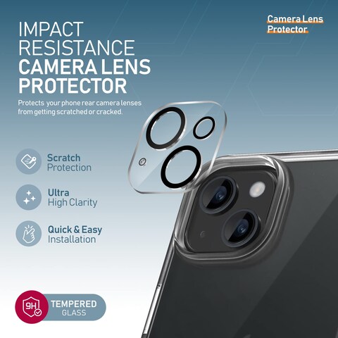 Moxedo 3 in 1 Protection Pack, Tempered Glass Screen Protector, Clear Case and Camera Lens Protector Compatible for iPhone 14 Plus (Clear)
