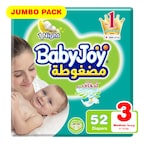 Buy Babyjoy Compressed Diamond pad Diaper Jumbo Pack Medium Size 3 Count 52 6 - 12 KG in Saudi Arabia