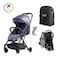 Travel Lite Stroller - SLD by Teknum with Sunveno Styler Fashion diaper Bag - Dark Grey
